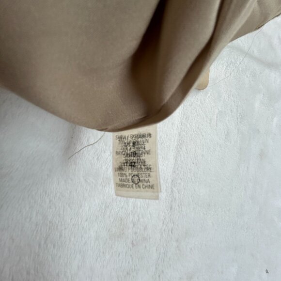 Elie Tahari Womens Beige Sleeveless Dress Size 8 Tie-Back Asymmetric Pockets - Picture 4 of 10